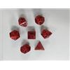 QUTHZZHY Set di dadi da gioco poliedrici, set di 7 dadi poliedrici, set di dadi poliedrici per MTG, Dungeon and Dragons, dadi di dinosauro, rosso con scritta nera