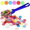 Thapncow Set da bingo magnetico, 1 pz stick magnetico e 100 pz chip, Gioco della Lotteria, accessori da tombola, gettoni da gioco, forniture per la scuola materna contatori matematici (misto)