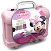 Multiprint - Travel Set Minnie | Valigetta con 5 timbri, 10 matite, album da colorare, 64 puzzle stickers e inchiostro lavabile