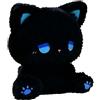 HOMEXYLYL Peluche gatto seduto del fumetto, tenero animale farcito gattino nero | Regalo for adulti e bambini, decorazione della casa
