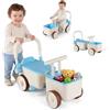 COSTWAY 3 in 1 Auto a Spinta per Bambini 3-6 Anni (Blu) | Auto Cavalcabile con Corda di Traino e Vano Portaoggetti, Macchina Primi Passi con Maniglie Comode e Ruote Antiscivolo