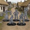AUSPDICE Fantasy AS972 - Miniature DND in resina non verniciata, 25 mm | 5pc 1:64 Village Life Civilian Fantasy Figure per Dungeons and Dragons, TTRPG, Giochi RPG da tavolo e Dungeon Masters
