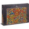 Ulmer Puzzleschmiede Puzzle da 1000 pezzi Inferno - Frammenti del diavolo infuocato da una treccia bizzarra - Un puzzle è diventato incubo - caos visivo per puzzle motivati - Qualità Made in Germany
