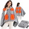 DINYOAN Coperta termica USB, 3 livelli 40-60°C, 150 x 80 cm | Peluche morbido, calore istantaneo, accogliente, per casa e viaggi, anziani, benessere termico, batteria USB