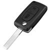 OcioDual Guscio per Chiave, Custodia Telecomando Auto a 2 Pulsanti, CE0523 con Lama HU83, Custodia Compatibile con Peugeot 206 207 306 308 407 607, Citroen C2 C3 C4 C5 C6