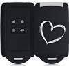 kwmobile Custodia Compatibile con Renault Smart Key 4 Tasti (Keyless Go) - Cover Chiavi Auto Protezione Copri Telecomando - Copri Chiave Silicone Cuore