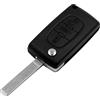 OcioDual Guscio Chiave Telecomando Trunk 3 Pulsanti, CE0523 con Lama VA2, Custodia Compatibile con Peugeot 206 207 306 307 308 407 607 806, Compatibile con Citroen C2 C3 C4 C5 C6
