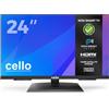 Cello C2424SH TV LED da 24 pollici con ricezione DVB-T e satellitare, funzionamento a rete, 230 V, non smart, registrazione USB della TV in diretta, suono perfetto, ideale per stanze piccole