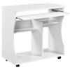 Yaheetech Scrivania per PC Tavolo da Studio Scrittoio Compatto Mobile Porta PC con Tastiera Estraibile Studio Mobiletto Ufficio Potra PC con 4 Ruote Bianca