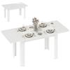 HOMCOM Tavolo da Pranzo Allungabile per 6-8 Persone, Bianco | Pannelli a Ribalta, Tavolo da Cucina Allungabile in MDF, per Sala da Pranzo, Soggiorno, 140-180x80x75 cm