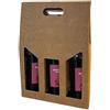 VIRSUS Scatola Portabottiglia Vini in Carta Avana per 3 BOTTIGLIE 4546, Misura 27x9x39 cm, Box Busta in cartone ondulato, per Bottiglie vino, Prosecco, Champagne, per Natale, Feste ed Eventi (10) - F