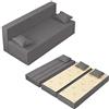 Baldiflex Divano Letto 3 Posti Modello TreTris Rivestimento Sfoderabile e Lavabile, Colore Argento