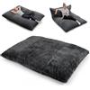 COSTWAY Pouf a Sacco con Fodera Sfoderabile in Velluto a Coste (Grigio) | Divano Letto da Pavimento per Adulti e Bambini, Pouf Gigante da Interno per Soggiorno e Camera da Letto, 194x139cm