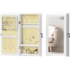 HOMCOM Specchio Portagioie con Design a Muro, 36.5x9.5x67 cm Bianco | Armadietto Portagioie con Chiusura con Chiave, Specchio a Figura Intera in MDF per Camera da Letto e Soggiorno