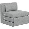 HOMCOM Poltrona Letto Pieghevole a 3 Sezioni 2 in 1 80x75x74 cm Grigio | Poltrona da Terra, Chaise Longue Salvaspazio, per Camera da Letto, Soggiorno e Ufficio