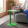 [en.casa] Tavolino Laterale da Divano Tavolino in Metallo uso Esterno e Interno Tavolo Consolle con Piano di Appoggio Trapezoidale - Verde Mela Opaco