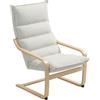 HOMCOM Poltrona a Dondolo Moderna con Braccioli Legno 67x83x105 cm Crema | Sedia Imbottita da Salotto e Camera, Cuscini Spessi in Velluto