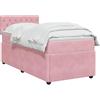 vidaXL Letto box spring con materasso Rosa 100 x 200 cm Velluto