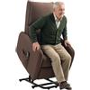 HOMCOM Poltrona Relax Elettrica Reclinabile 135° Alzapersona Marrone Scuro | Poltrona Relax Alzarsi per Anziani, in Lino, Telecomando, Poggiapiedi, Tasca Laterale, Soggiorno, Camera da Letto