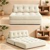 Xbro Divano Letto Matrimoniale 2 Posti 180x130 cm Pieghevole, Beige | Salvaspazio in Velluto a Coste con Poggiatesta, Compatto per Soggiorno e Ospiti