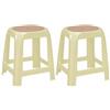 VIRSUS 2 Sgabelli da bagno in plastica 7348, misura 31x27x46 cm, sgabellino Multiuso per bambini e adulti per cucina, cameretta, Vari colori (beige e marrone) - C