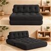 Xbro Divano Letto Matrimoniale 2 Posti 180x130 cm Pieghevole, Grigio Scuro | Salvaspazio in Velluto a Coste con Poggiatesta, Compatto per Soggiorno e Ospiti