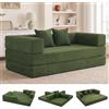 Vipbear Divano letto senza osso da pavimento 200cm,5 in 1 divano,Verde | Divano a 3 posti pieghevole disossato schiuma ad alta densità ed ergonomico, per camera compatta, senza montaggio