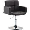 CLP Sedia Design Lounge Los Angeles Similpelle I Poltroncina Girevole E Regolabile I Sedia Pranzo Imbottita Con Braccioli Colore:marrone