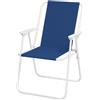 PALUPLUS Sedia Pieghevole da Spiaggia di colore Blu, Misura 52x53x75 cm, Spiaggina in Tessuto Oxford Traspirante con Braccioli, Facile da Trasportare, per Pesca, Campeggio, Giardino -2004F