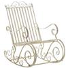 CLP Sedia a Dondolo Relax Smilla, resistente alle intemperie per giardino, ergonomica, stile rustico, poltrona da esterno | Colore antico-crema