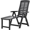 VIRSUS Poltrona Pieghevole da Giardino con Poggiapiedi di colore ANTRACITE, Misura 60x108x109 cm, Sedia Reclinabile Multiposizione Regolabile per Esterno, Made in Italy -ARIZ008F