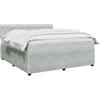 vidaXL Letto box spring con materasso Grigio Chiaro 140 x 190 cm