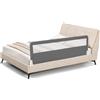 COSTWAY Sponda Letto per Bambini 180 cm, Pieghevole, Grigio | Barriera Anticaduta con Rete Traspirante e Fodera Rimovibile, Sponda Sicurezza per Letti Singoli e Matrimoniali, 180x41x55 cm
