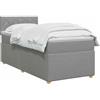 vidaXL Letto box spring con materasso Grigio Chiaro 100 x 200 cm