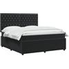 vidaXL Letto box spring con materasso Nero 140 x 200 cm Velluto
