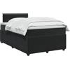 vidaXL Letto box spring con materasso Nero 120 x 190 cm Velluto