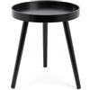 Il Gruppone Passione Casa IlGruppone Tavolino Rotondo da Salotto Ø38 x H43 cm con Piano a Vassoio e 3 Gambe, Tavolino Laterale Compatto per Soggiorno e Camera, Bianco/Nero