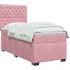 vidaXL Letto box spring con materasso Rosa 100 x 200 cm Velluto