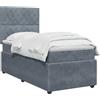 vidaXL Letto box spring con materasso Grigio Scuro 100 x 200 cm