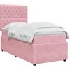vidaXL Letto box spring con materasso Rosa 100 x 200 cm Velluto