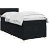 vidaXL Letto box spring con materasso Nero 80 x 200 cm Tessuto