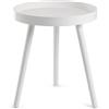Il Gruppone Passione Casa IlGruppone Tavolino Rotondo da Salotto Ø38 x H43 cm con Piano a Vassoio e 3 Gambe, Tavolino Laterale Compatto per Soggiorno e Camera, Bianco/Nero