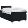 vidaXL Letto con Box Spring, Materasso e LED Nero 120 x 190 cm Tessuto
