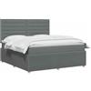 vidaXL Letto Box Spring LED con Materasso Grigio Scuro 140 x 200 cm
