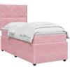 vidaXL Letto box spring con materasso Rosa 100 x 200 cm Velluto