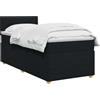vidaXL Letto box spring con materasso Nero 80 x 200 cm Tessuto