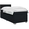 vidaXL Letto con Box Spring, Materasso e LED Nero 100 x 200 cm Tessuto