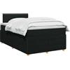 vidaXL Letto box spring con materasso Nero 120 x 190 cm Tessuto