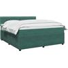vidaXL Letto box spring con materasso Verde Scuro 140 x 200 cm Velluto