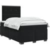 vidaXL Letto box spring con materasso Nero 120 x 190 cm Velluto